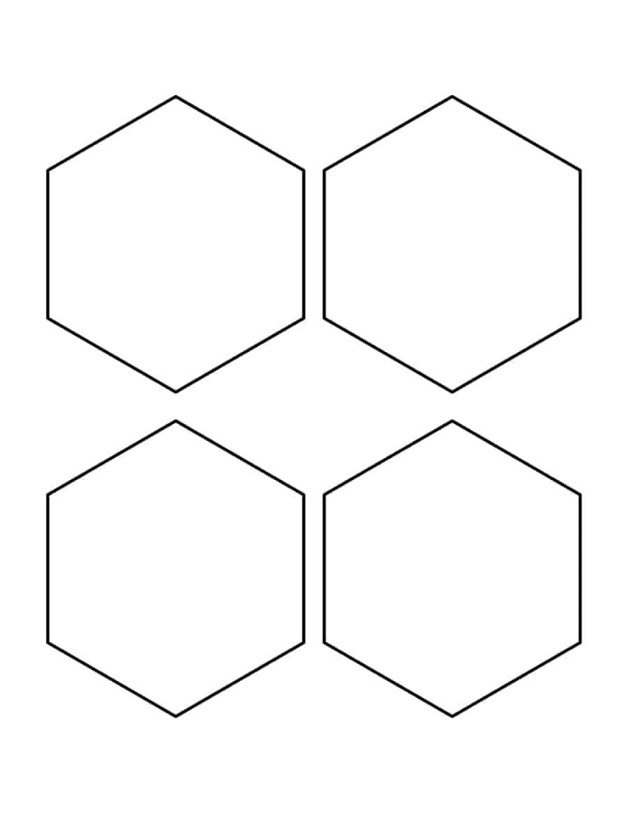 4 Inch Hexagon Tracing Worksheets Pdf Free Vectors